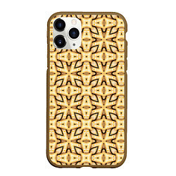 Чехол iPhone 11 Pro матовый Объемные деревянные узоры, цвет: 3D-коричневый
