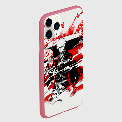 Чехол iPhone 11 Pro матовый Блич Ичиго Курасаки / 3D-Малиновый – фото 2