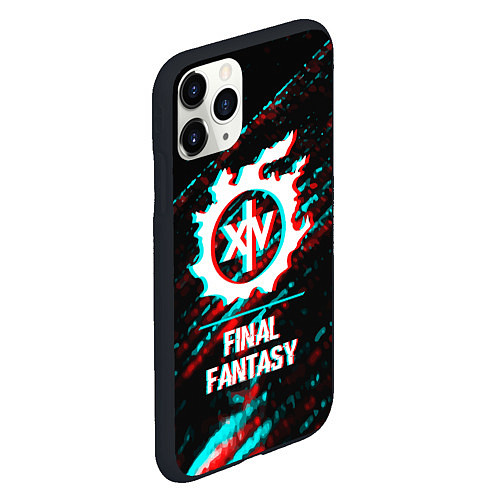Чехол iPhone 11 Pro матовый Final Fantasy в стиле glitch и баги графики на тем / 3D-Черный – фото 2