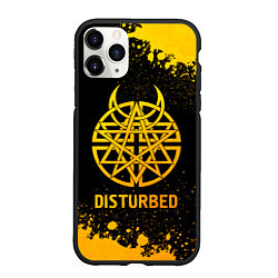 Чехол iPhone 11 Pro матовый Disturbed - gold gradient, цвет: 3D-черный