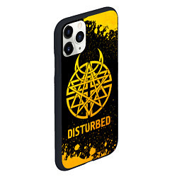 Чехол iPhone 11 Pro матовый Disturbed - gold gradient, цвет: 3D-черный — фото 2