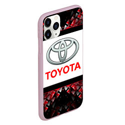 Чехол iPhone 11 Pro матовый Toyota - абстракция - лого, цвет: 3D-розовый — фото 2