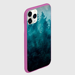 Чехол iPhone 11 Pro матовый Темный хвойный лес, цвет: 3D-фиолетовый — фото 2