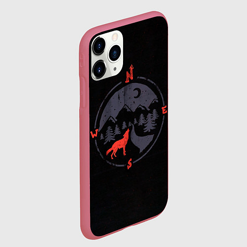 Чехол iPhone 11 Pro матовый Зов Севера / 3D-Малиновый – фото 2