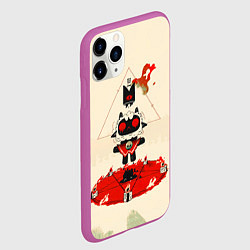 Чехол iPhone 11 Pro матовый Cult of the lamb art, цвет: 3D-фиолетовый — фото 2