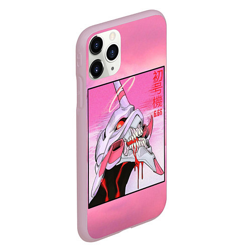 Чехол iPhone 11 Pro матовый EVANGELION PINK Берсерк mode / 3D-Розовый – фото 2