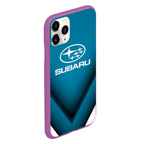 Чехол iPhone 11 Pro матовый Subaru - абстракция / 3D-Фиолетовый – фото 2