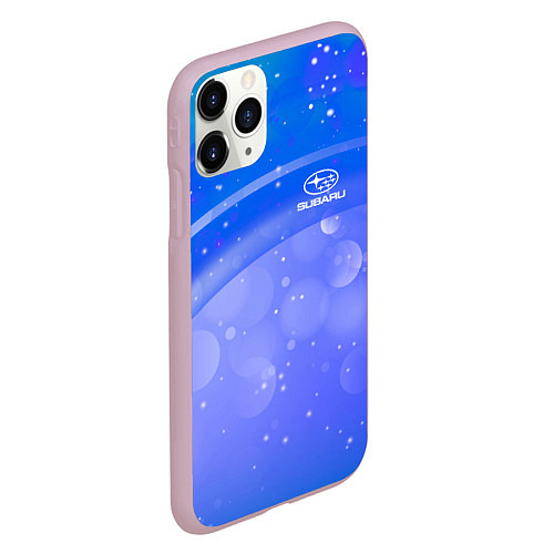 Чехол iPhone 11 Pro матовый Субару - sport / 3D-Розовый – фото 2