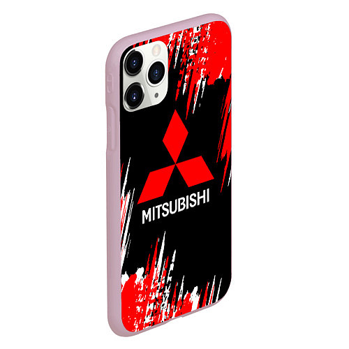 Чехол iPhone 11 Pro матовый Mitsubishi - краска / 3D-Розовый – фото 2