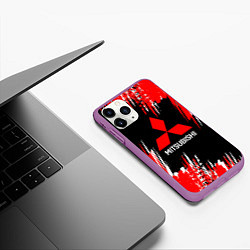 Чехол iPhone 11 Pro матовый Mitsubishi - краска, цвет: 3D-фиолетовый — фото 2