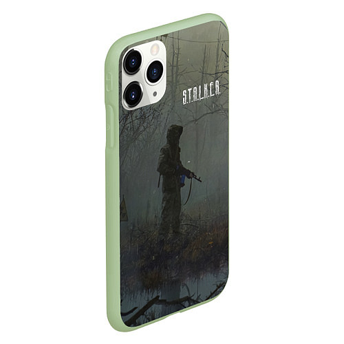 Чехол iPhone 11 Pro матовый STALKER Одиночка На Болоте / 3D-Салатовый – фото 2