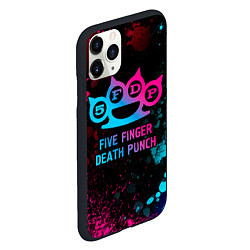 Чехол iPhone 11 Pro матовый Five Finger Death Punch - neon gradient, цвет: 3D-черный — фото 2