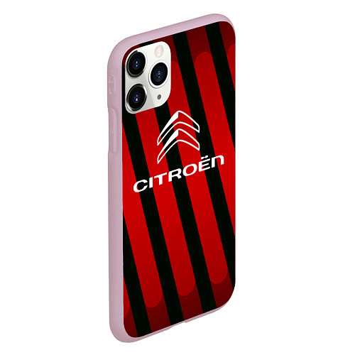 Чехол iPhone 11 Pro матовый Citroёn - полосы / 3D-Розовый – фото 2