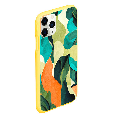 Чехол iPhone 11 Pro матовый Multicoloured camouflage / 3D-Желтый – фото 2