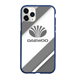 Чехол iPhone 11 Pro матовый Daewoo - серые полосы, цвет: 3D-тёмно-синий