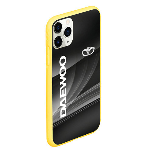 Чехол iPhone 11 Pro матовый Daewoo - абстракция / 3D-Желтый – фото 2
