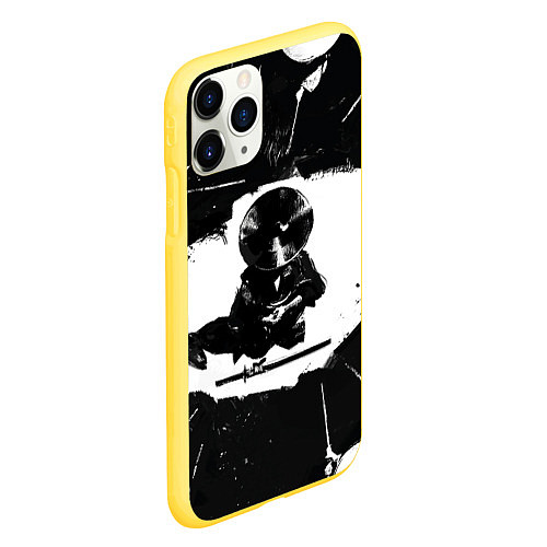 Чехол iPhone 11 Pro матовый Дзин в окружении / 3D-Желтый – фото 2