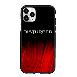 Чехол iPhone 11 Pro матовый Disturbed red plasma
