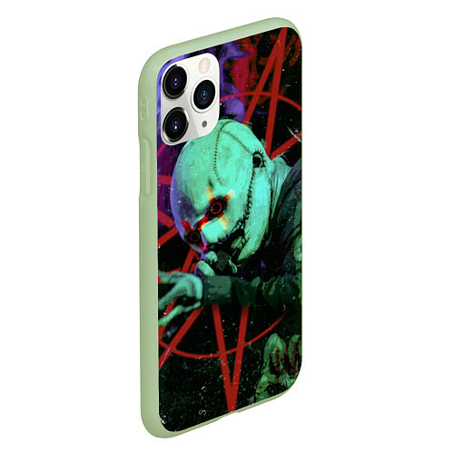 Чехол iPhone 11 Pro матовый Slipknot-Corey Taylor / 3D-Салатовый – фото 2