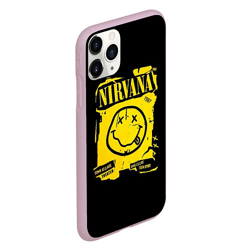 Чехол iPhone 11 Pro матовый Nirvana принт / 3D-Розовый – фото 2