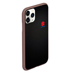 Чехол iPhone 11 Pro матовый Suzuki - карбон, цвет: 3D-коричневый — фото 2