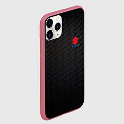 Чехол iPhone 11 Pro матовый Suzuki - карбон, цвет: 3D-малиновый — фото 2