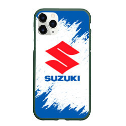 Чехол iPhone 11 Pro матовый Suzuki - texture, цвет: 3D-темно-зеленый