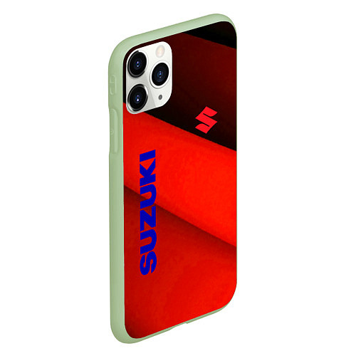 Чехол iPhone 11 Pro матовый Suzuki - абстракция / 3D-Салатовый – фото 2