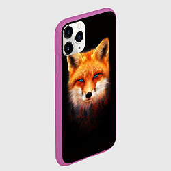 Чехол iPhone 11 Pro матовый Лиса над лесом, цвет: 3D-фиолетовый — фото 2