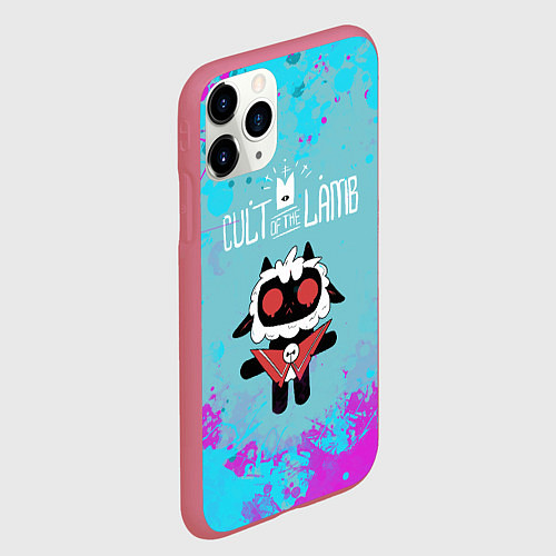 Чехол iPhone 11 Pro матовый Овечка арт - Cult of the lamb / 3D-Малиновый – фото 2