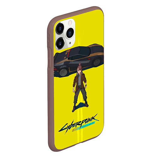 Чехол iPhone 11 Pro матовый Киберпанк Бегущий по краю арт / 3D-Коричневый – фото 2