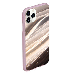Чехол iPhone 11 Pro матовый Абстрактные волны и огни бесконечности, цвет: 3D-розовый — фото 2