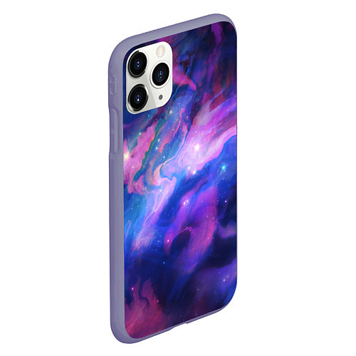 Чехол iPhone 11 Pro матовый Космическое туманное сияние / 3D-Серый – фото 2