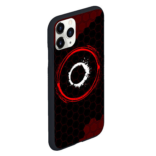 Чехол iPhone 11 Pro матовый Символ The Callisto Protocol и краска вокруг на те / 3D-Черный – фото 2
