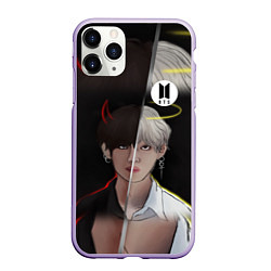 Чехол iPhone 11 Pro матовый BTS Kim Taehyung, цвет: 3D-светло-сиреневый