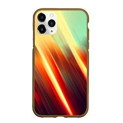 Чехол iPhone 11 Pro матовый Яркие размытые полосы, цвет: 3D-коричневый
