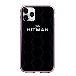 Чехол iPhone 11 Pro матовый Hitman соты неон, цвет: 3D-розовый