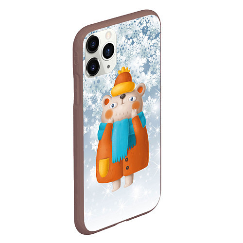 Чехол iPhone 11 Pro матовый Медведица в шубе / 3D-Коричневый – фото 2