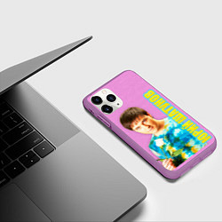 Чехол iPhone 11 Pro матовый Юрий Шатунов с белой розой, цвет: 3D-фиолетовый — фото 2