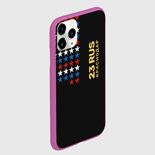 Чехол iPhone 11 Pro матовый 23 RUS Краснодар / 3D-Фиолетовый – фото 2