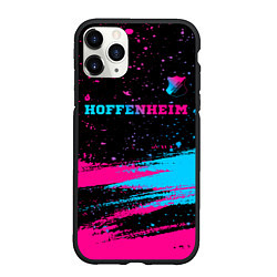 Чехол iPhone 11 Pro матовый Hoffenheim - neon gradient: символ сверху, цвет: 3D-черный