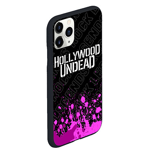 Чехол iPhone 11 Pro матовый Hollywood Undead rock legends: символ сверху / 3D-Черный – фото 2