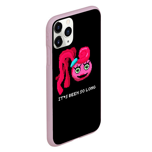 Чехол iPhone 11 Pro матовый Мамочка длинные ноги пиксель / 3D-Розовый – фото 2