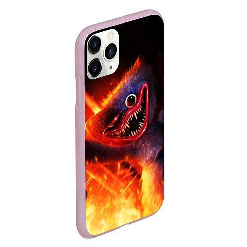 Чехол iPhone 11 Pro матовый Хагги Вагги в огне / 3D-Розовый – фото 2