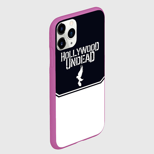 Чехол iPhone 11 Pro матовый Hollywood Undead краска / 3D-Фиолетовый – фото 2