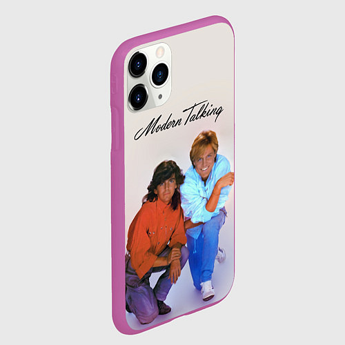 Чехол iPhone 11 Pro матовый Modern Talking : Thomas Anders and Dieter Bohlen / 3D-Фиолетовый – фото 2