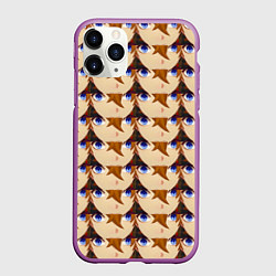 Чехол iPhone 11 Pro матовый Тарталья лицо МЕМ Genshin Impact, цвет: 3D-фиолетовый