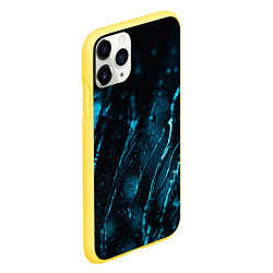 Чехол iPhone 11 Pro матовый Огни в каплях дождя, цвет: 3D-желтый — фото 2