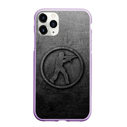 Чехол iPhone 11 Pro матовый Чугунный логотип Counter Strike, цвет: 3D-сиреневый