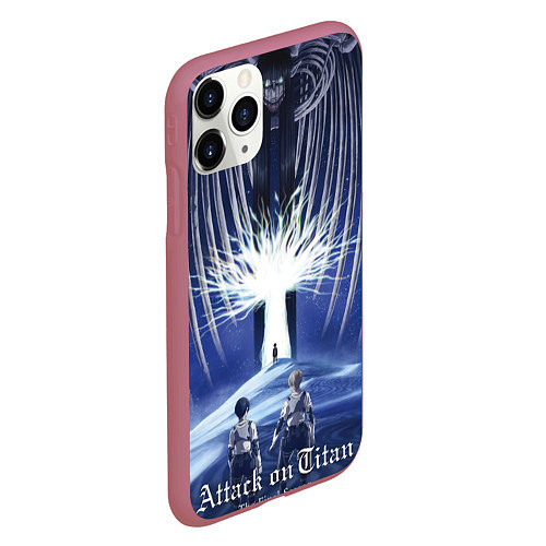 Чехол iPhone 11 Pro матовый Титан основатель и координата / 3D-Малиновый – фото 2